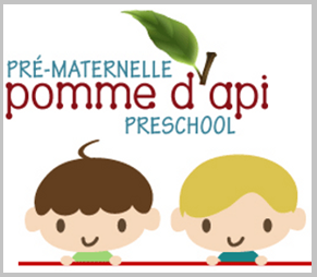 The logo of Pomme d'Api, the Vancouver preschool where I worked with Olivia Kajander (writing, updating, and reorganizing manuals and other documents).